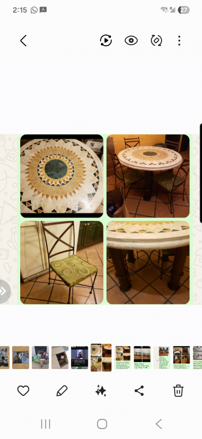 Comedor mesa redonda de mármol 