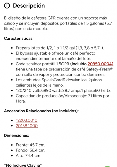 Cafetera PRECOLADORA DUAL 