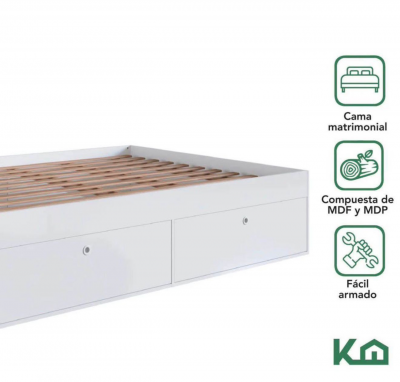 Cama moderna con cajones ocultos