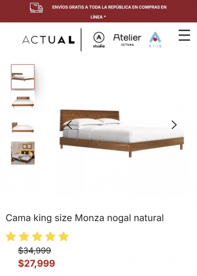 Cama King Size Monza base + cabecera – Seminueva 🛏️