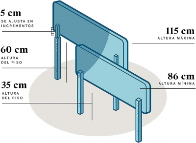 Cabecera para cama Individual, Altura ajustable. Precio de oportunidad para tí