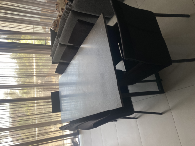 Comedor mármol negro 8 personas 