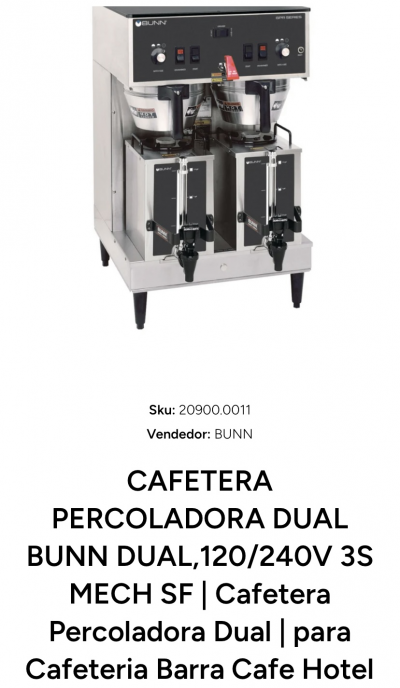 Cafetera PRECOLADORA DUAL 