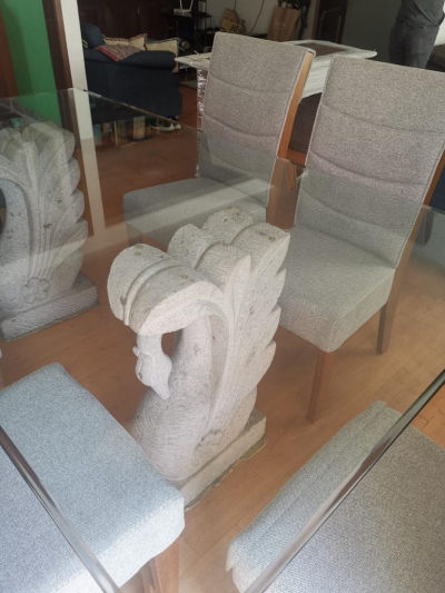 Bases de cantera de cisne para vidrio comedor