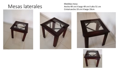 Juego de mesas lateralers cuadradas