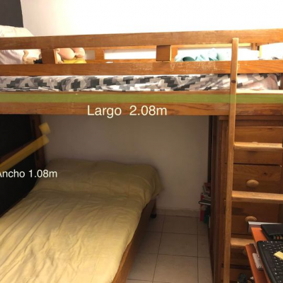 Litera multifuncional, 2 camas individuales