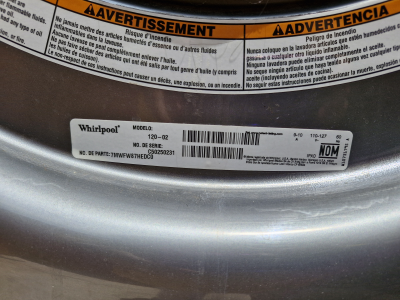 Lavadora Whirlpool para 22 kg ropa