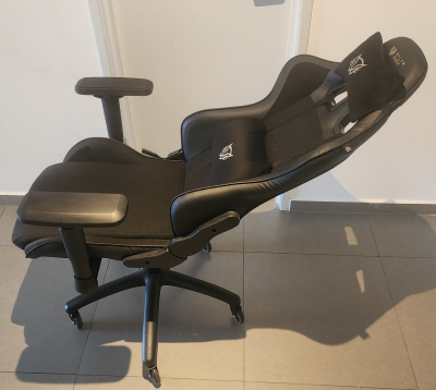 Balam Rush Silla Gamer Thunder V2 / Edition Mediana Plus Tela y Piel/Soporta hasta 150 Kgs Ajuste 4D Cojines de Memory (Negro)
