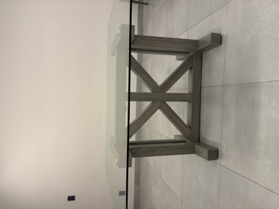 Comedor de 6 plazas vidrio templado y base robusta 
