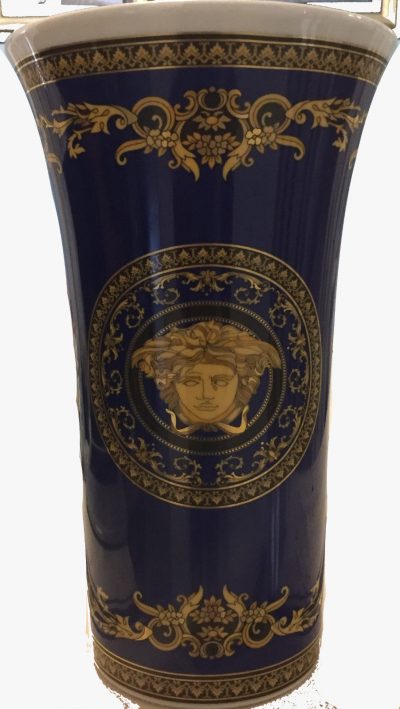 Florero Versace rosenthal Medusa Blue
