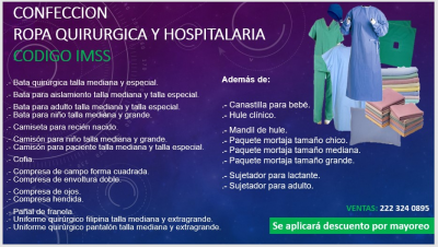 CONFECCION ROPA MEDICO Y PACIENTES CLAVE Y CODIGOS IMSS