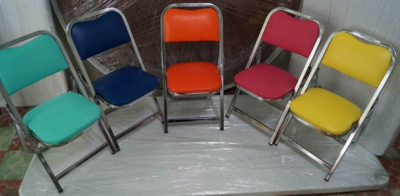 Silla plegable cromada acojinada infantil