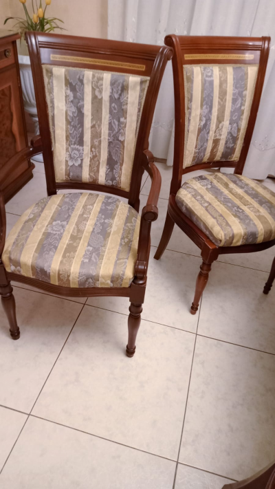 Comedor con 6 sillas y 2 sillones