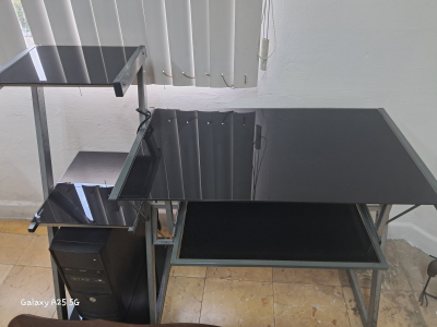 Escritorio de Oficina Vidrio Negro
