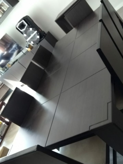 Comedor moderno con 8 sillas negro Interlomas