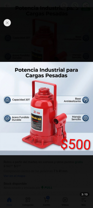 Gato hidráulico de botella 20t