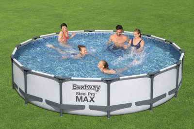 Alberca Redonda Bestway Steel Pro Max 4.27x1.07 Color Gris