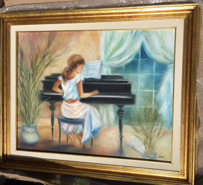 Precioso cuadro de pianista
