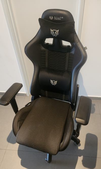 Balam Rush Silla Gamer Thunder V2 / Edition Mediana Plus Tela y Piel/Soporta hasta 150 Kgs Ajuste 4D Cojines de Memory (Negro)