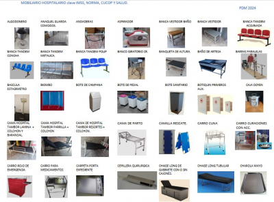 Mobiliario hospitalario PROGRAMA BIENESTAR