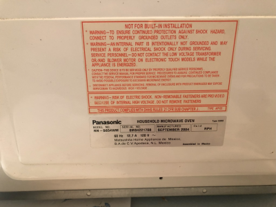 Microondas Panasonic – Potente, Amplio y Económico (Usado)