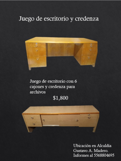Escritorio y credenza