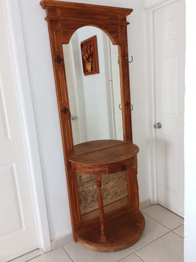 Mueble recibidor perchero rústico