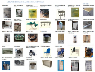 Mobiliario hospitalario PROGRAMA BIENESTAR