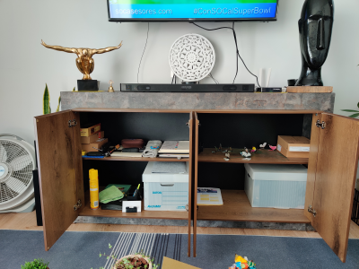 Mueble espectacular de Madera con terminado imitación Piedra Marmoleada